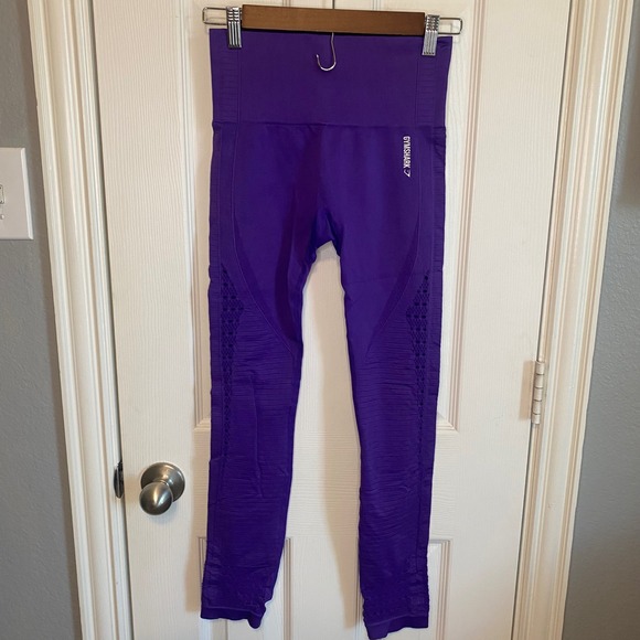 Gymshark Pants - Gymshark Energy+ Seamless Leggings XS Purple High Waist Eyelet Athletic Yoga‎